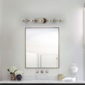 Bathroom Vanity Light, LED 5 Bulb Crystal Sand Acrylic Shades, Wall Mounted Decorative Lighting Fixture
