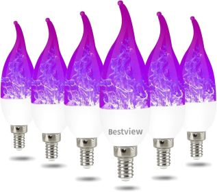 LED Flame Effect Light Bulbs,3 Modes Flickering Light Bulbs, Smart E12 Chandelier Base Candle Fire Light Bulb for Halloween, Christmas