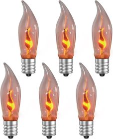 Upgraded Flame Light Bulbs, Compact E12 Chandelier Base Candle Flickering Fire Light Bulb for Party Porch Indoor & Outdoor Home Decor - 6 Pack