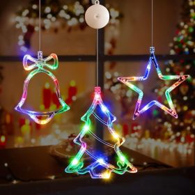 3Pack Christmas Window Lights Decorations with Timer, Battery Powered Multicolor LED Sucker for Xmas Tree Fireplace Indoor Decor