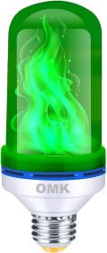 Green Led Flame Light Bulb LED Decorations Fire Light Bulbs - Upgraded Bars Porch Light Bulb Flickering Fire LED Lamps for Indoor/Outdoor/Holiday