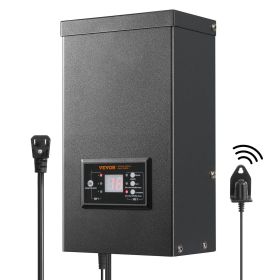 VEVOR 600W Landscape Transformer, Timer & Photocell Sensor Equipped, Weatherproof Outdoor Lighting Converter, 120V AC to 12V/14V AC