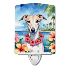 NEW Whippet Luau Ceramic Night Light Compact, UL-Certified, Ideal for Bedroom, Bathroom, Nursery, Hallway, Kitchen, 6x4x3, Multicolor