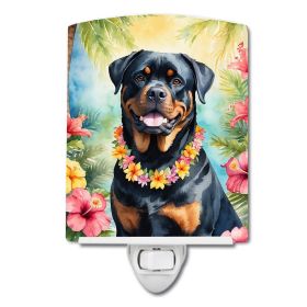 NEW Rottweiler Luau Ceramic Night Light Compact, UL-Certified, Ideal for Bedroom, Bathroom, Nursery, Hallway, Kitchen, 6x4x3, Multicolor