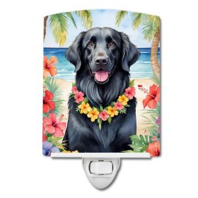 NEW Flat-Coated Retriever Luau Ceramic Night Light Compact, UL-Certified, Ideal for Bedroom, Bathroom, Nursery, Hallway, Kitchen, 6x4x3, Multicol