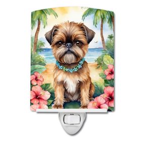 NEW Brussels Griffon Luau Ceramic Night Light Compact, UL-Certified, Ideal for Bedroom, Bathroom, Nursery, Hallway, Kitchen, 6x4x3, Multicolor