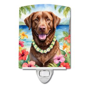 NEW Chesapeake Bay Retriever Luau Ceramic Night Light Compact, UL-Certified, Ideal for Bedroom, Bathroom, Nursery, Hallway, Kitchen, 6x4x3, Multi