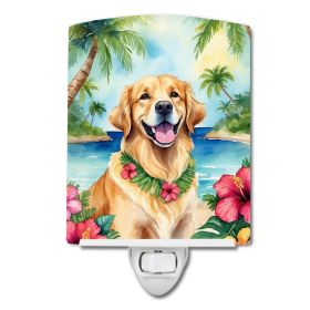 NEW Golden Retriever Luau Ceramic Night Light Compact, UL-Certified, Ideal for Bedroom, Bathroom, Nursery, Hallway, Kitchen, 6x4x3, Multicolor