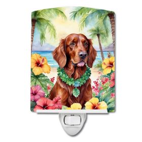 NEW Irish Setter Luau Ceramic Night Light Compact, UL-Certified, Ideal for Bedroom, Bathroom, Nursery, Hallway, Kitchen, 6x4x3, Multicolor