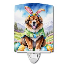 NEW Tibetan Mastiff Easter Egg Hunt Ceramic Night Light Compact, UL-Certified, Ideal for Bedroom, Bathroom, Nursery, Hallway, Kitchen, 6x4x3