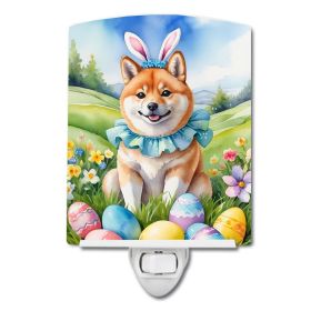NEW Shiba Inu Easter Egg Hunt Ceramic Night Light Compact, UL-Certified, Ideal for Bedroom, Bathroom, Nursery, Hallway, Kitchen, 6x4x3, Multicolo