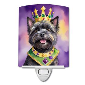 NEW Cairn Terrier King of Mardi Gras Ceramic Night Light Compact, UL-Certified, Ideal for Bedroom, Bathroom, Nursery, Hallway, Kitchen, 6x4x3