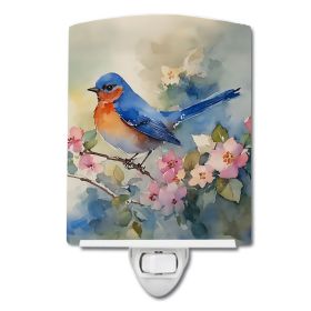 NEW Bluebird Ceramic Night Light Compact, UL-Certified, Ideal for Bedroom, Bathroom, Nursery, Hallway, Kitchen, 6x4x3, Multicolor