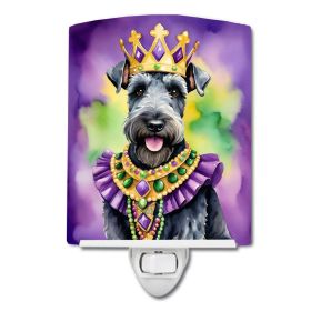 NEW Kerry Blue Terrier King of Mardi Gras Ceramic Night Light Compact, UL-Certified, Ideal for Bedroom, Bathroom, Nursery, Hallway, Kitchen, 6x4x