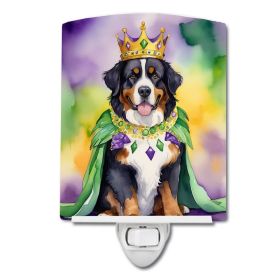 NEW Bernese Mountain Dog King of Mardi Gras Ceramic Night Light Compact, UL-Certified, Ideal for Bedroom, Bathroom, Nursery, Hallway, Kitchen, 6x