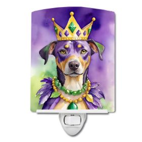NEW Catahoula King of Mardi Gras Ceramic Night Light Compact, UL-Certified, Ideal for Bedroom, Bathroom, Nursery, Hallway, Kitchen, 6x4x3, Multic