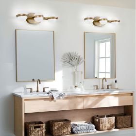 Bathroom Vanity Light, LED 3 Bulb Crystal Sand Acrylic Shades, Wall Mounted Decorative Lighting Fixture