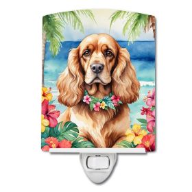 NEW Cocker Spaniel Luau Ceramic Night Light Compact, UL-Certified, Ideal for Bedroom, Bathroom, Nursery, Hallway, Kitchen, 6x4x3, Multicolor (Default: Default)
